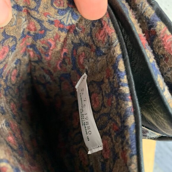 Vintage 80s Black Leather Retro Boots Black 7 Mid Calf Mid Low Kitten Cone Heel - Picture 10 of 16